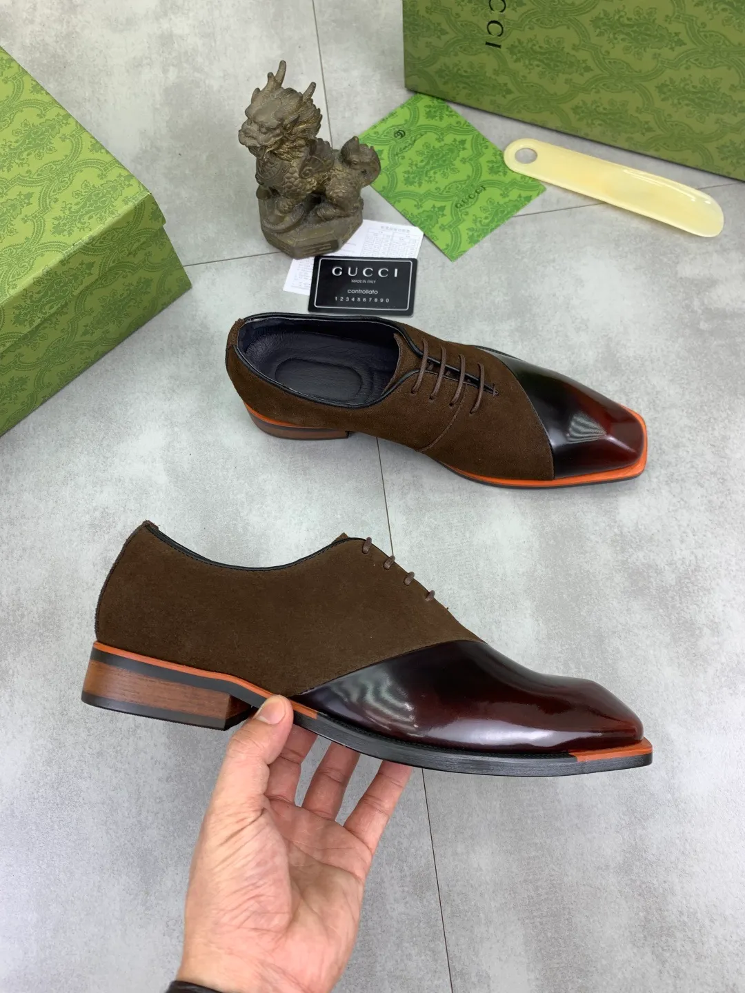 Men's Men's Shoes 💰P580 [New Style] 💰💎💎💎 [Gucci] GUCCI high-end men's formal business leather shoes, original order 1:1! Original imported high-end calfskin, original metal buckle, imported first-layer pigskin lining for feet, original high-end outsole, men's shoe size: 38-44